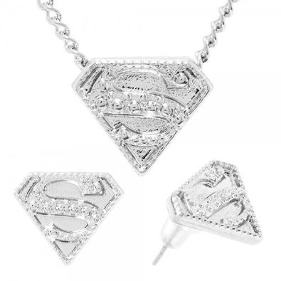 DC Comics Superman Caviar Necklace & Earrings Set