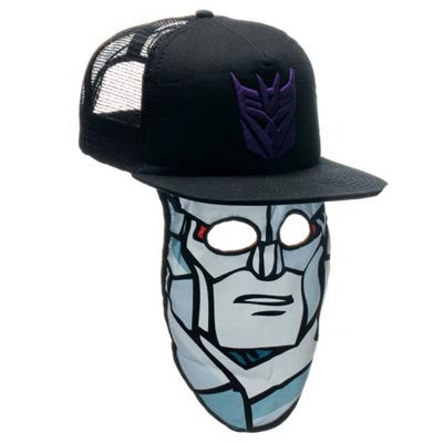 Transformers Decepticon Black Trucker Hat w/ Pull Down Mask