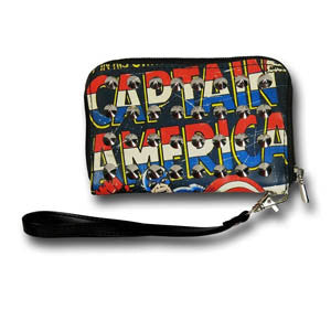 Captain America Studded Zip Wallet (Womens)